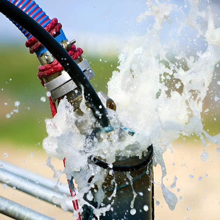 Jaillissement d'eau de forage, Orange